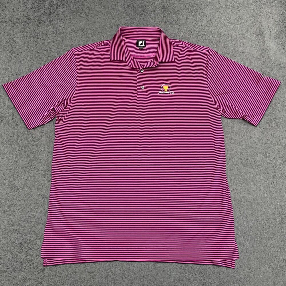 Footjoy FJ Golf Polo Shirt Mens Size XL Striped Presidents Cup Liberty National